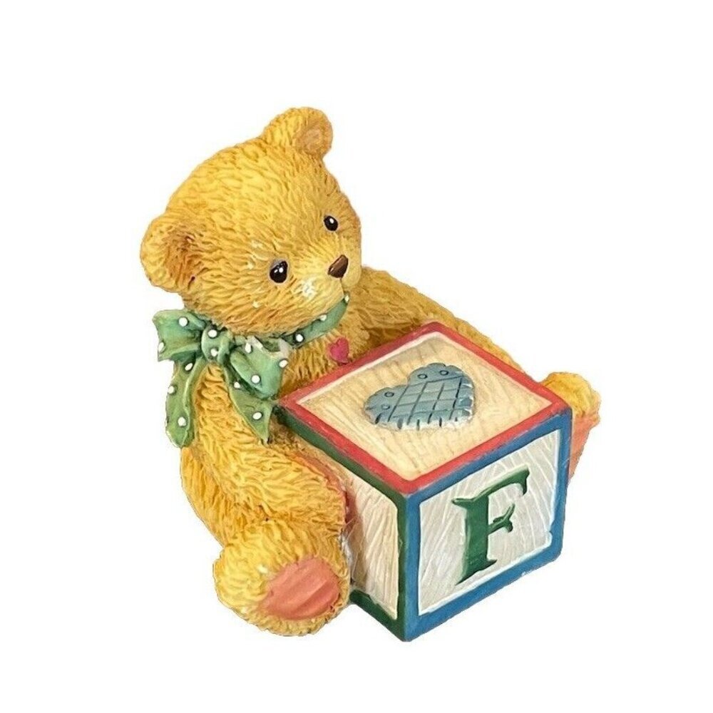 Cherished Teddies Alphabet Block Letter “F” 158488F - 1995 Enesco No Box